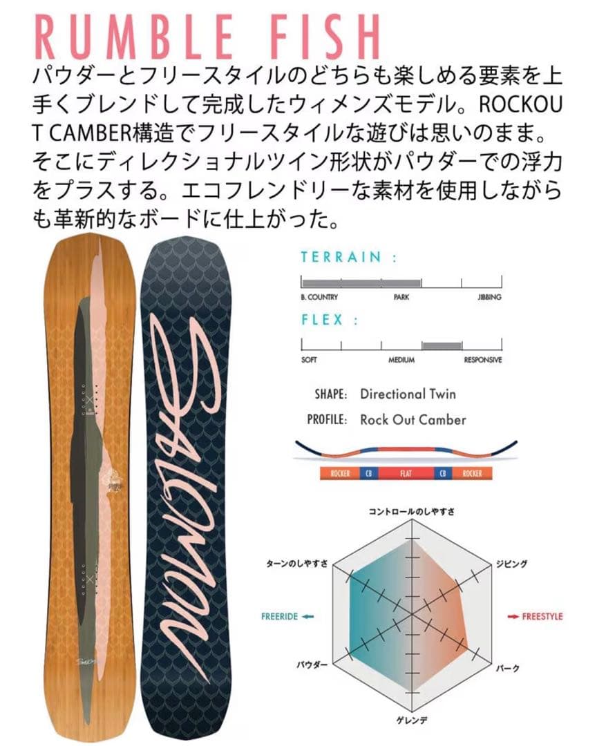 SALOMON スノーボード板　148cm RUMBLE FISH