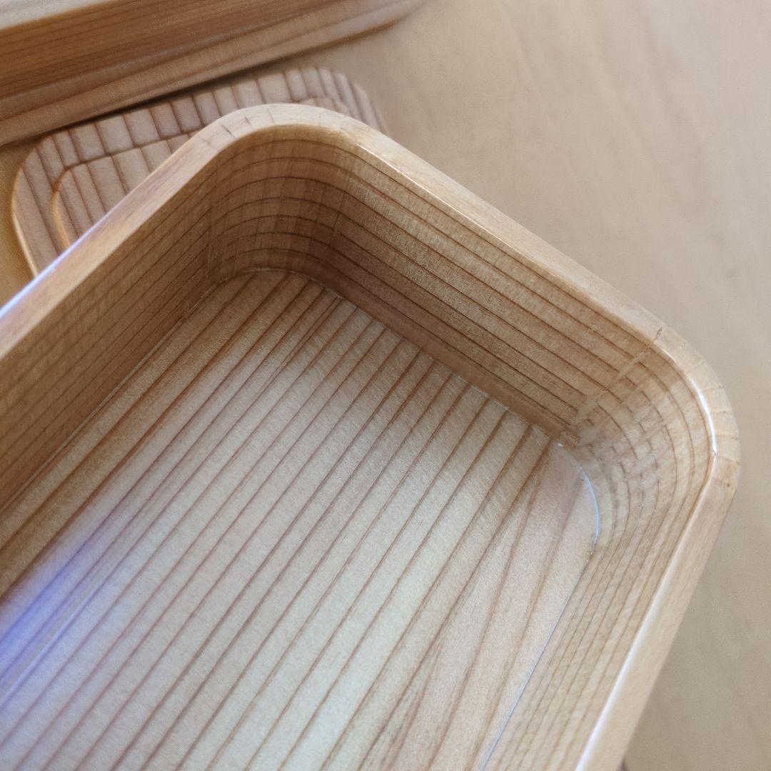 大館工芸社　曲げわっぱ　隅丸二段入子弁当箱