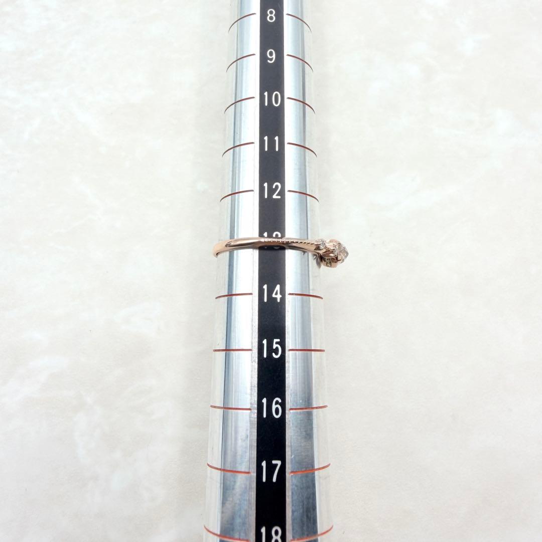 ほぼ未使用　K10 ブルームーンストーン　ダイヤモンド　リング　ピンクゴールド