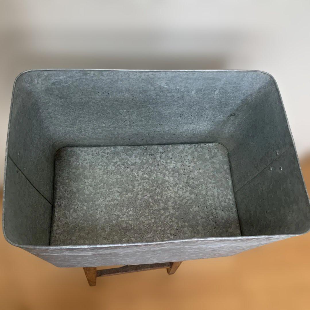 昭和レトロ　亜鉛メッキ鉄製の長方形ボックス アンティーク　オブジェ