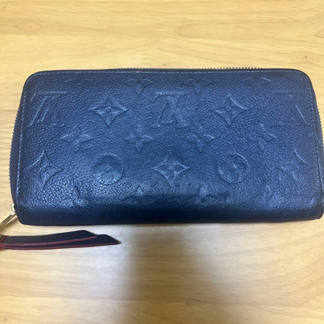 Louis Vuitton ネイビー レザー 長財布