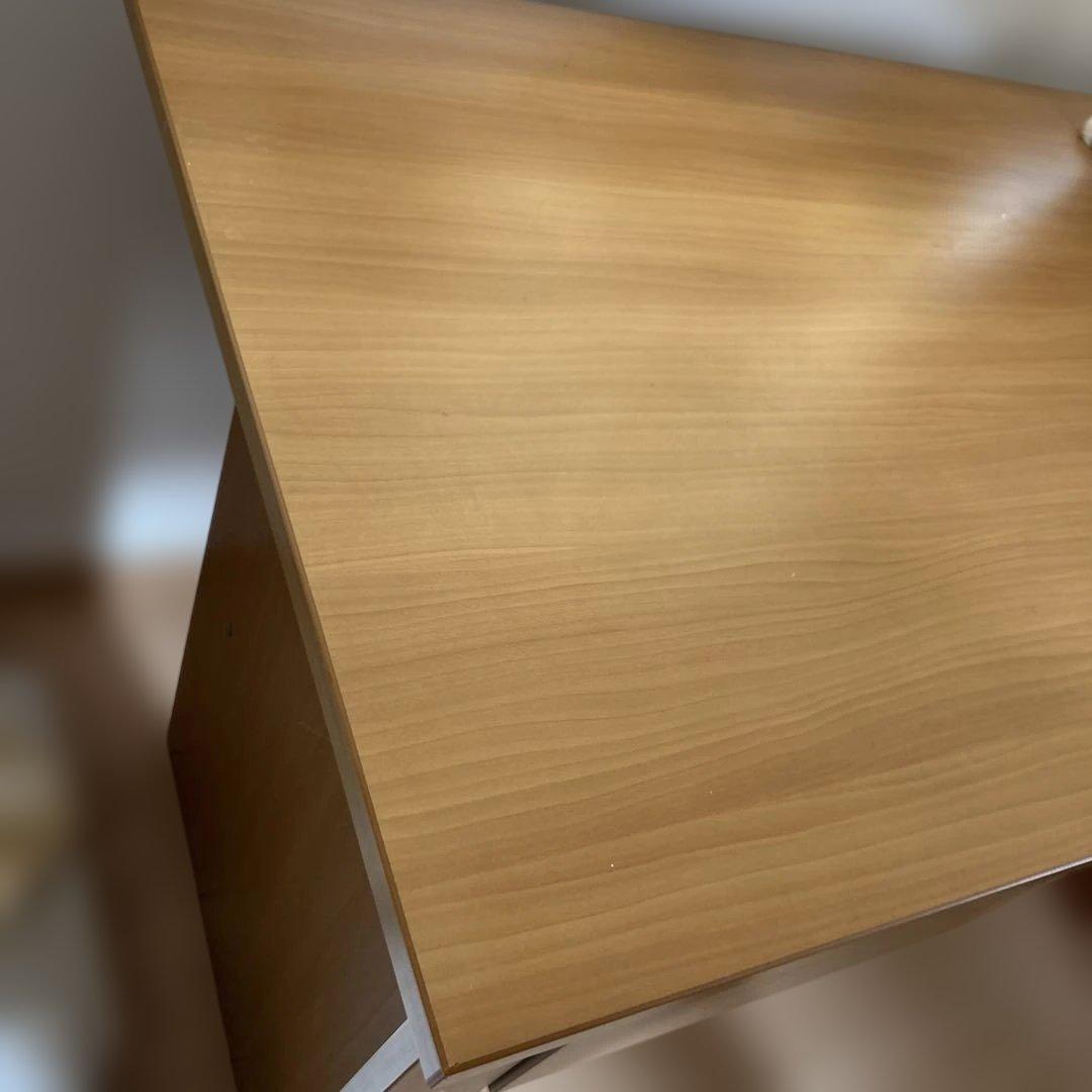 ライトブラウン デスク 引き出し付き