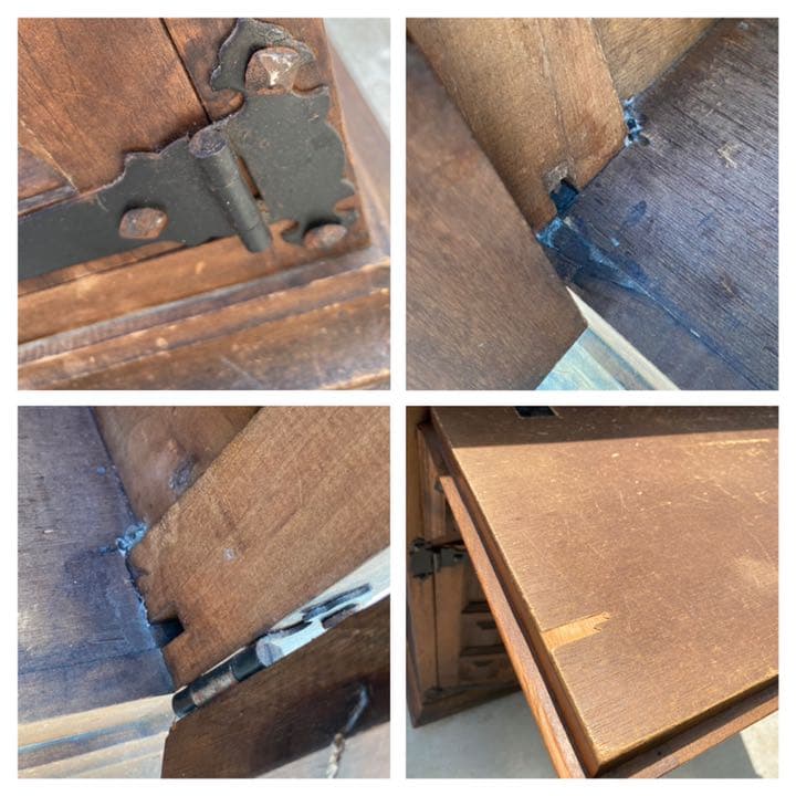 アンティーク 机 チェスト 棚 家具 木製 収納ボックス