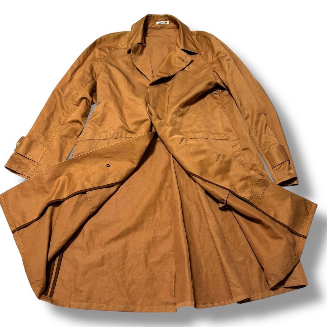 【状態良好】オーラリー　WASHED FINX LINEN COAT Mサイズ