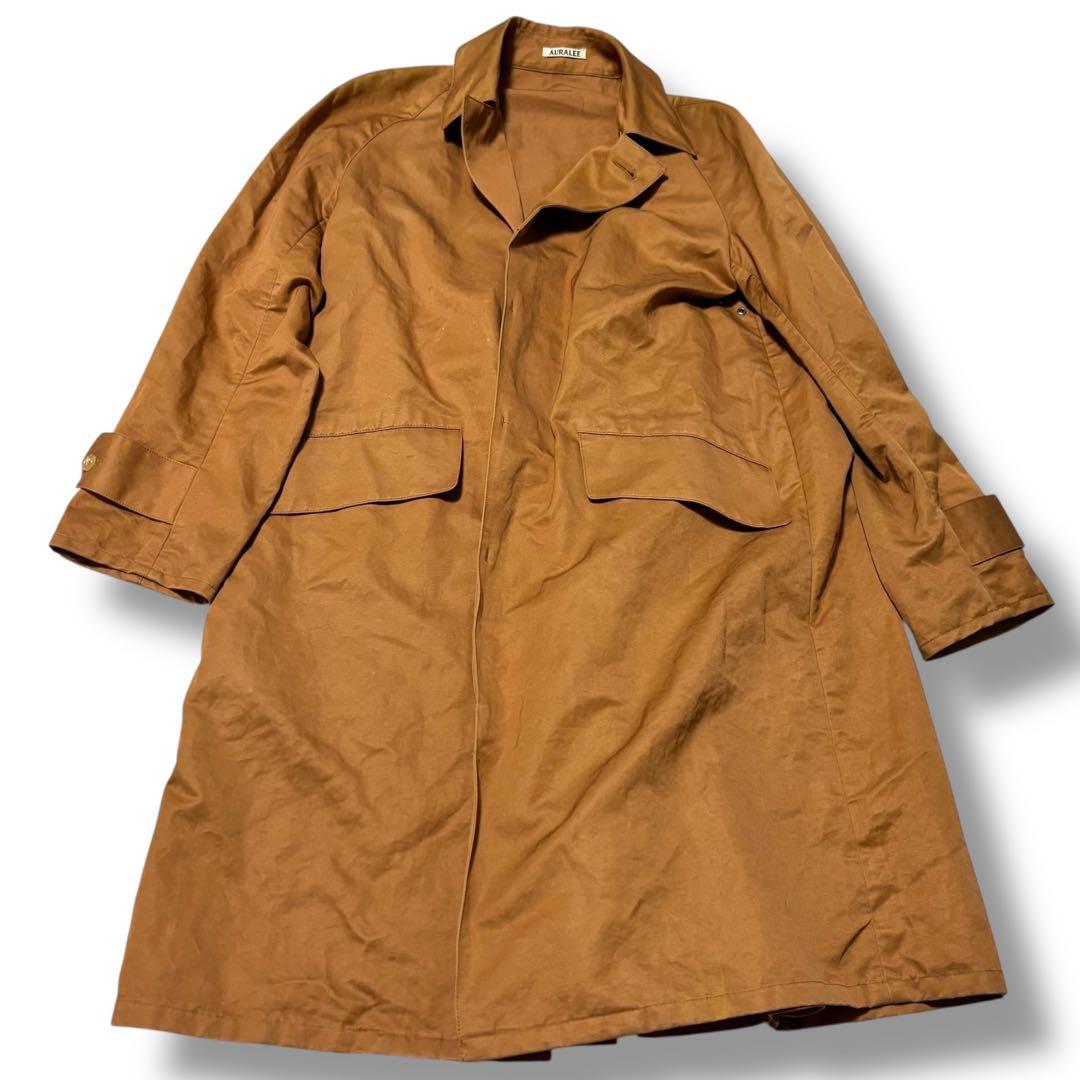 【状態良好】オーラリー　WASHED FINX LINEN COAT Mサイズ