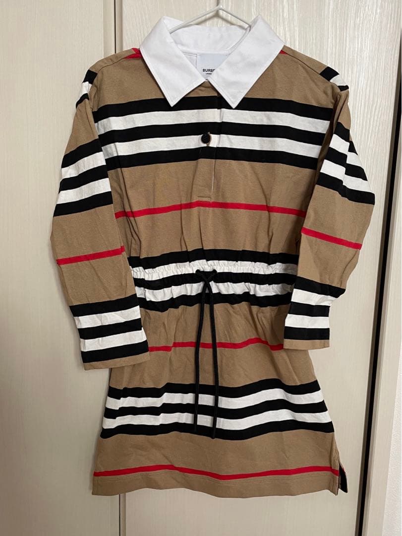 Burberry アイコンストライプ　コットンワンピース6y=116㎝