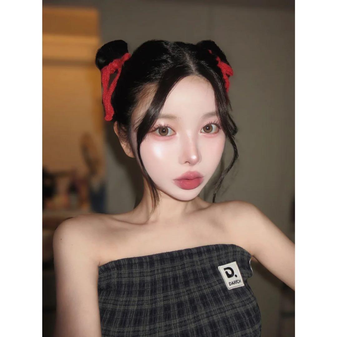 新品タグ付き ダーリッチ リメイクライクチェックベアトップ グリーン