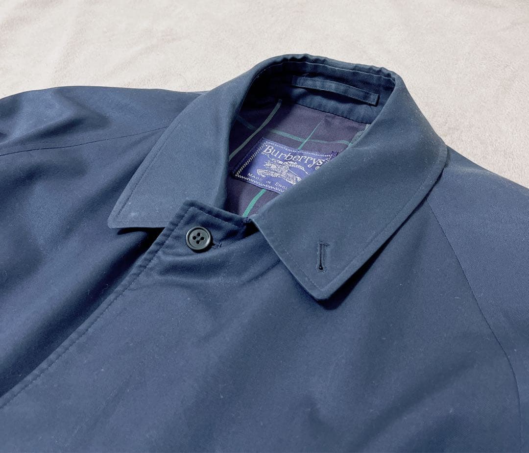 m*9様 バーバリー ネイビー ステンカラーコート