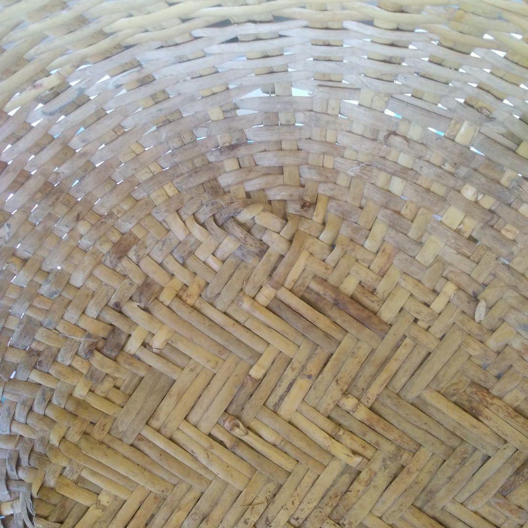 アンテーク、昭和、竹製品大きな深いざる