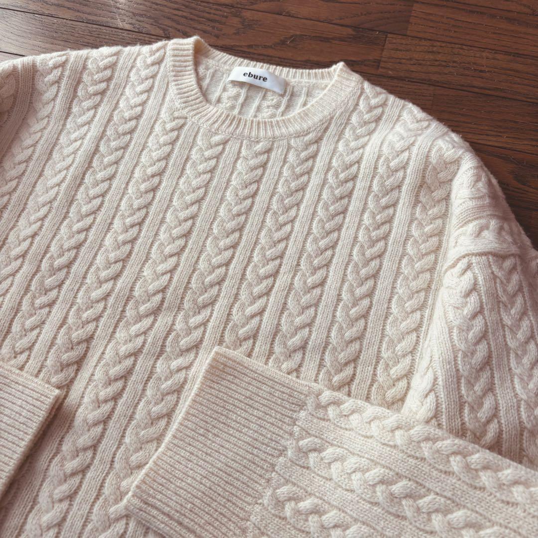 美品　エブール ebure ウール カシミヤ ニット
