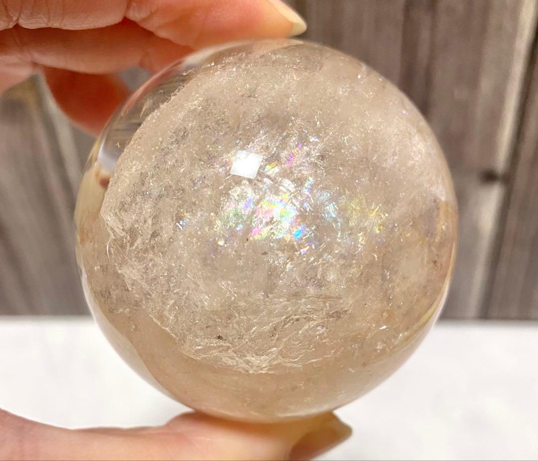 ピンククォーツ（ピンクアゼツライト）スフィア 台座付き
