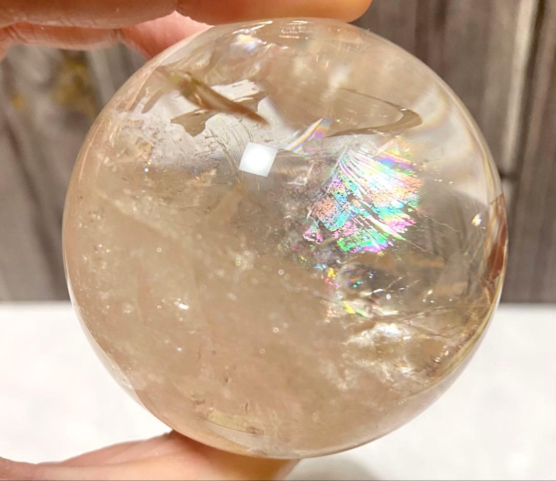 ピンククォーツ（ピンクアゼツライト）スフィア 台座付き