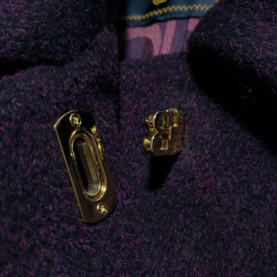 極希少 BURBERRY　ロングコート モヘヤ 比翼ボタン 裏地総柄 B金具 紫
