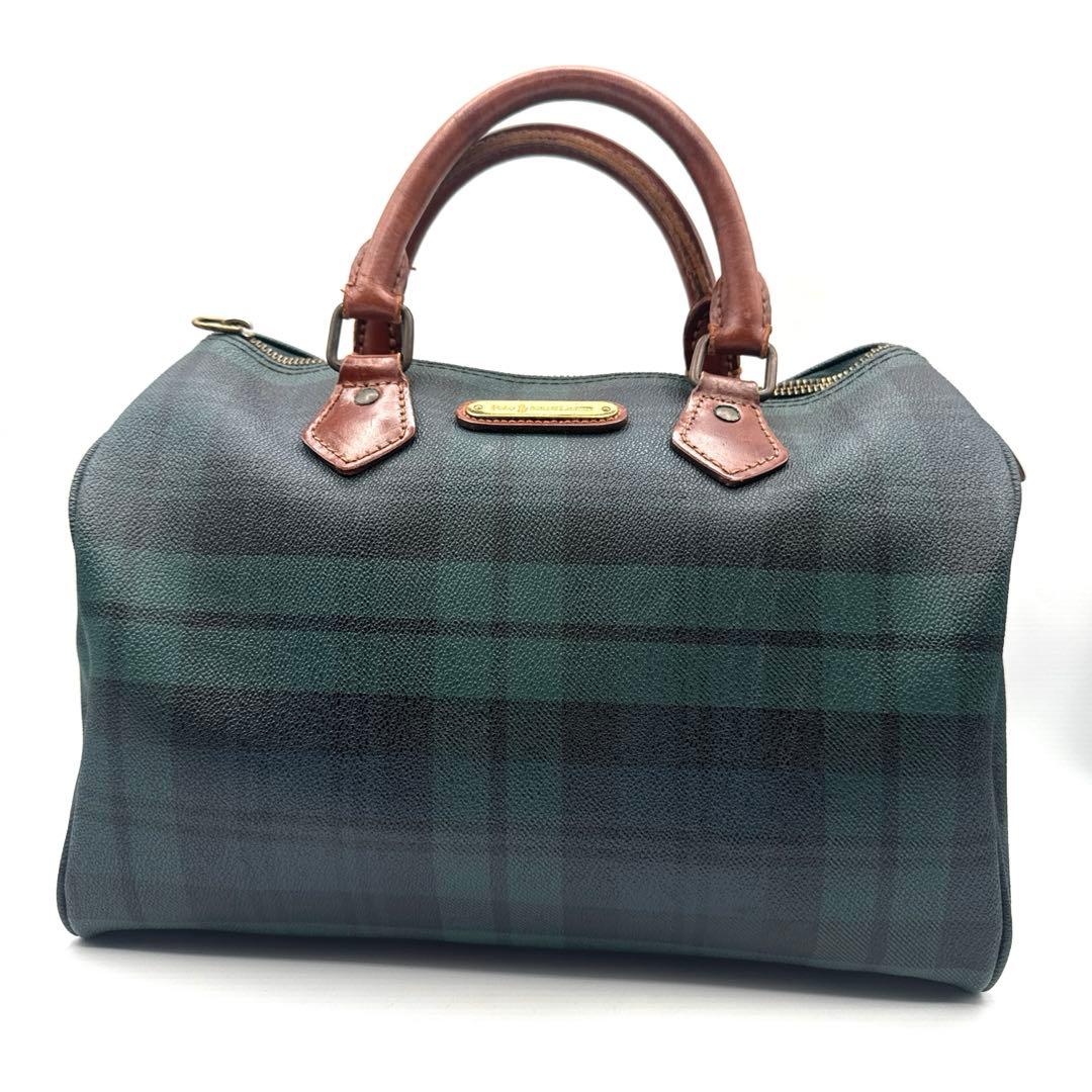 Polo Ralph Lauren ミニボストンバッグ ブラックウォッチ PVC