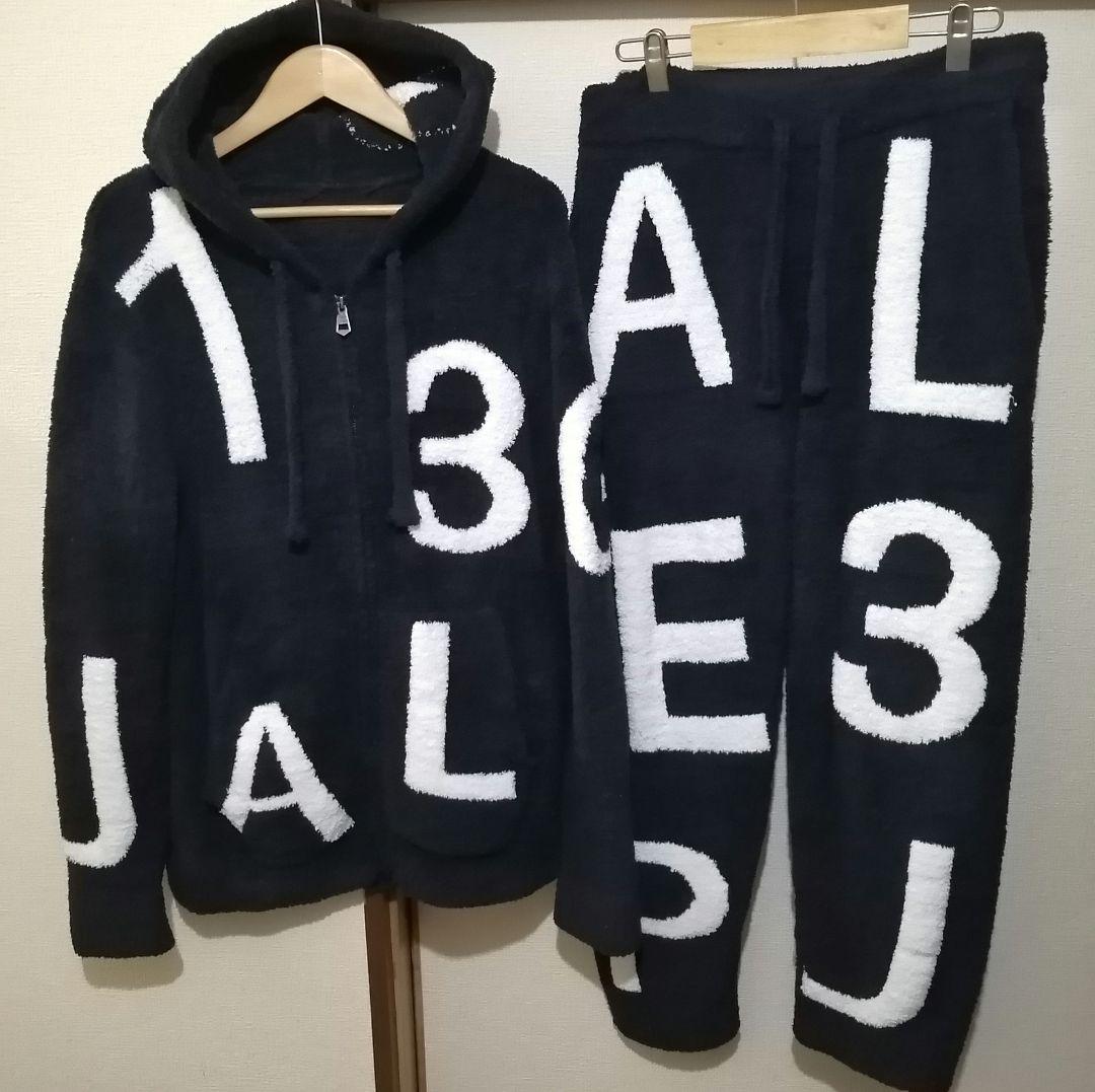 【美品 紺】入手困難 1PIU1UGUALE3 ボアジップパーカー セットアップ