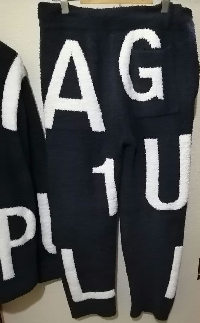 【美品 紺】入手困難 1PIU1UGUALE3 ボアジップパーカー セットアップ