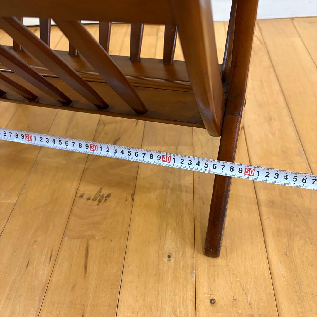 ☆ビンテージ☆折りたたみ　木製　マガジンラック　サイドテーブル　アンティーク