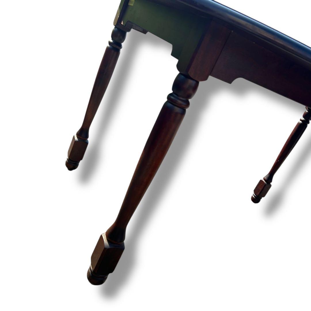 【美品】北海道民芸家具 樺桜材 ダイニングテーブル ガラス天板付き