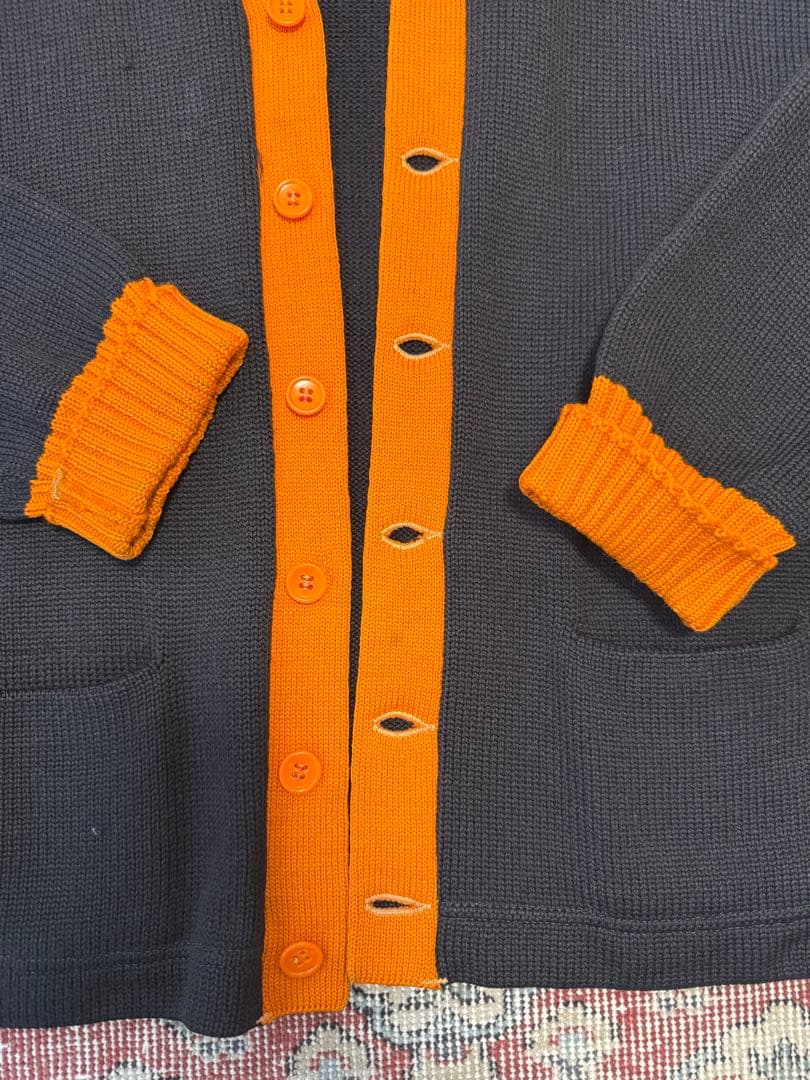 50s レタードカーディガン ブラック 42 USA IMPERIAL 40s