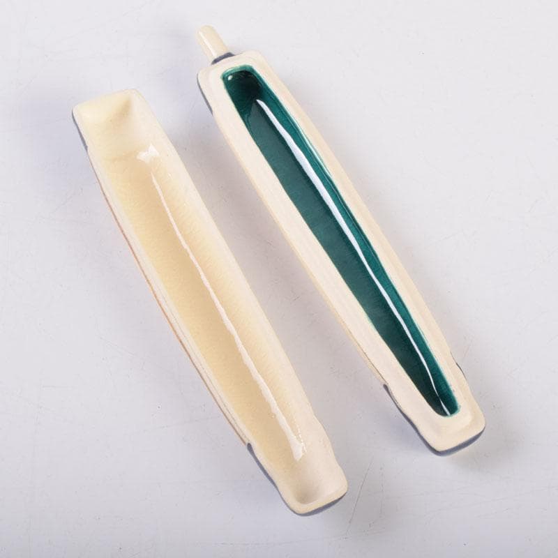 茶道具　栗田焼　岡田佳山作　傘香合　共箱　V　8468