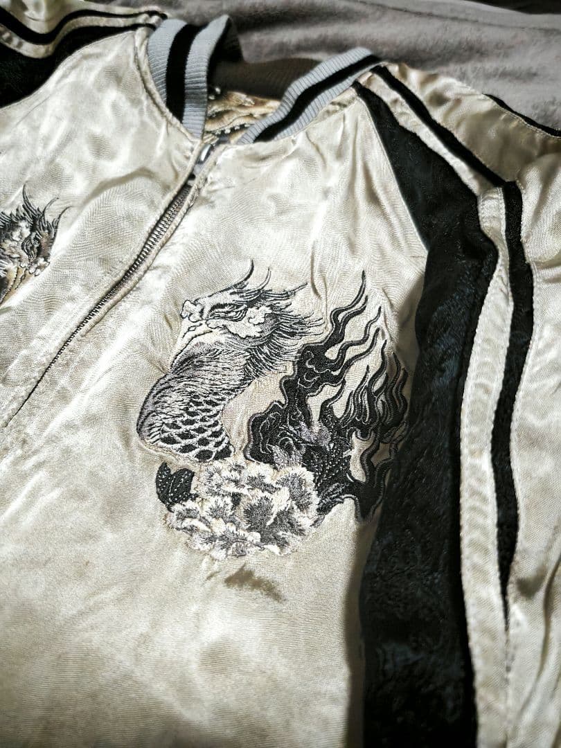 limited 日本限定 SCRIPT スカジャン 孔雀刺繍 100% silk