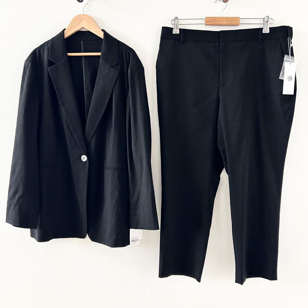 2025SS新品✨23区 パンツスーツセットアップ　ブラック　大きいサイズ50