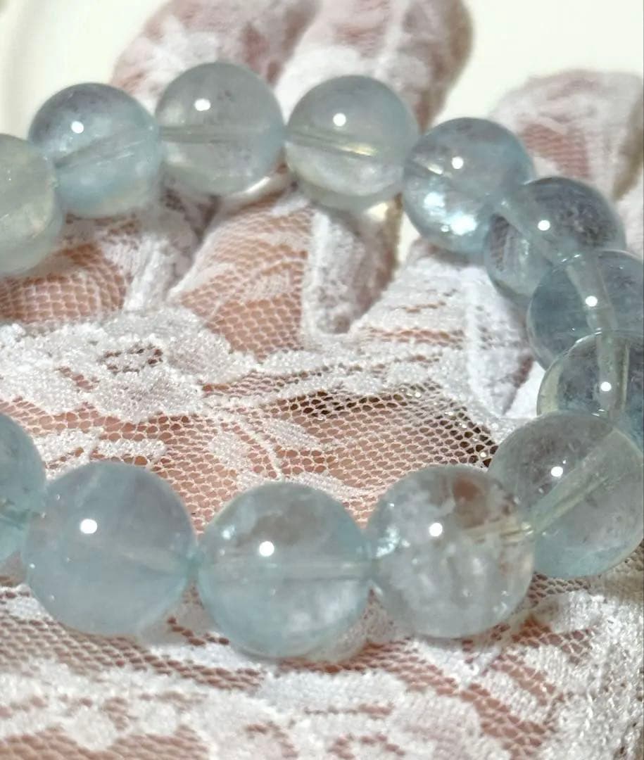 【17cm 12mm】アクアマリン ブレスレット 天然石 パワーストーン
