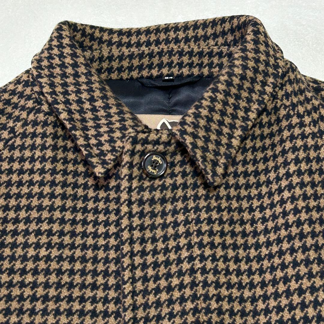 美品 希少 シーラップ ハウンドトゥース ステンカラーコート54バルカラーコート