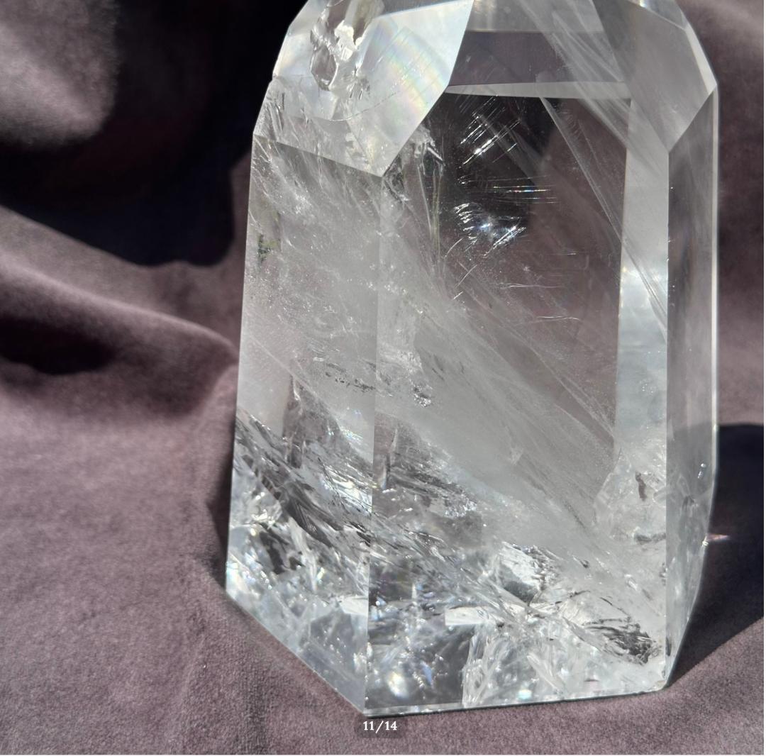 【レムリアン水晶】水晶 ポイント タワー 虹入り ブラジル産