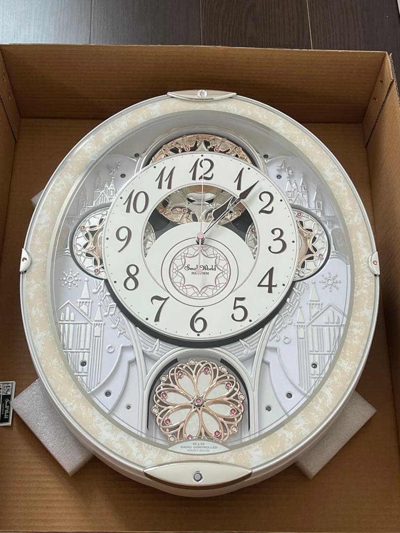 リズム スモールワールド ノエルNS 電波からくり時計 未使用
