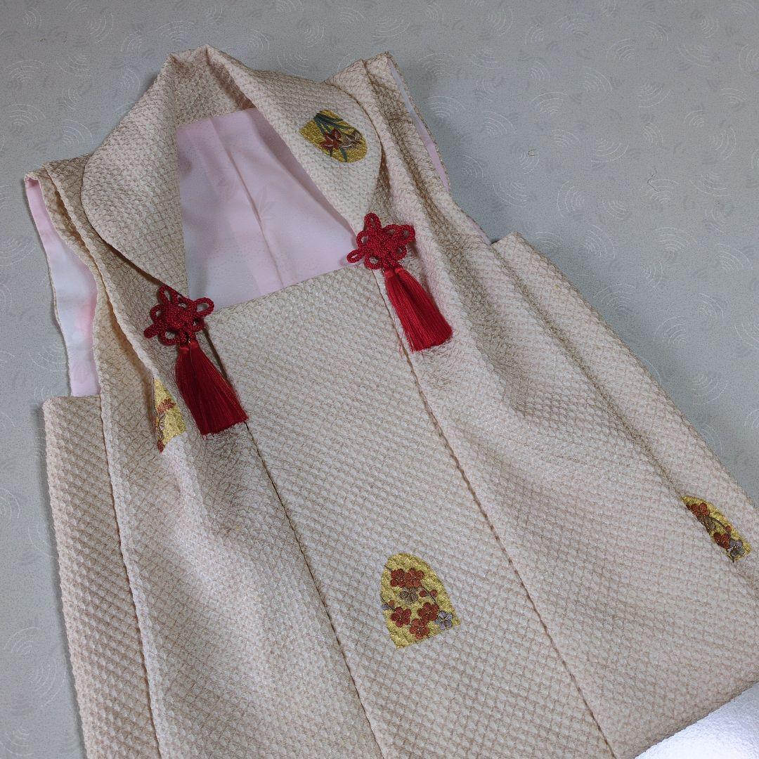 七五三３歳女の子正絹総絞り手縫いの被布(中綿無し）刺繍入り