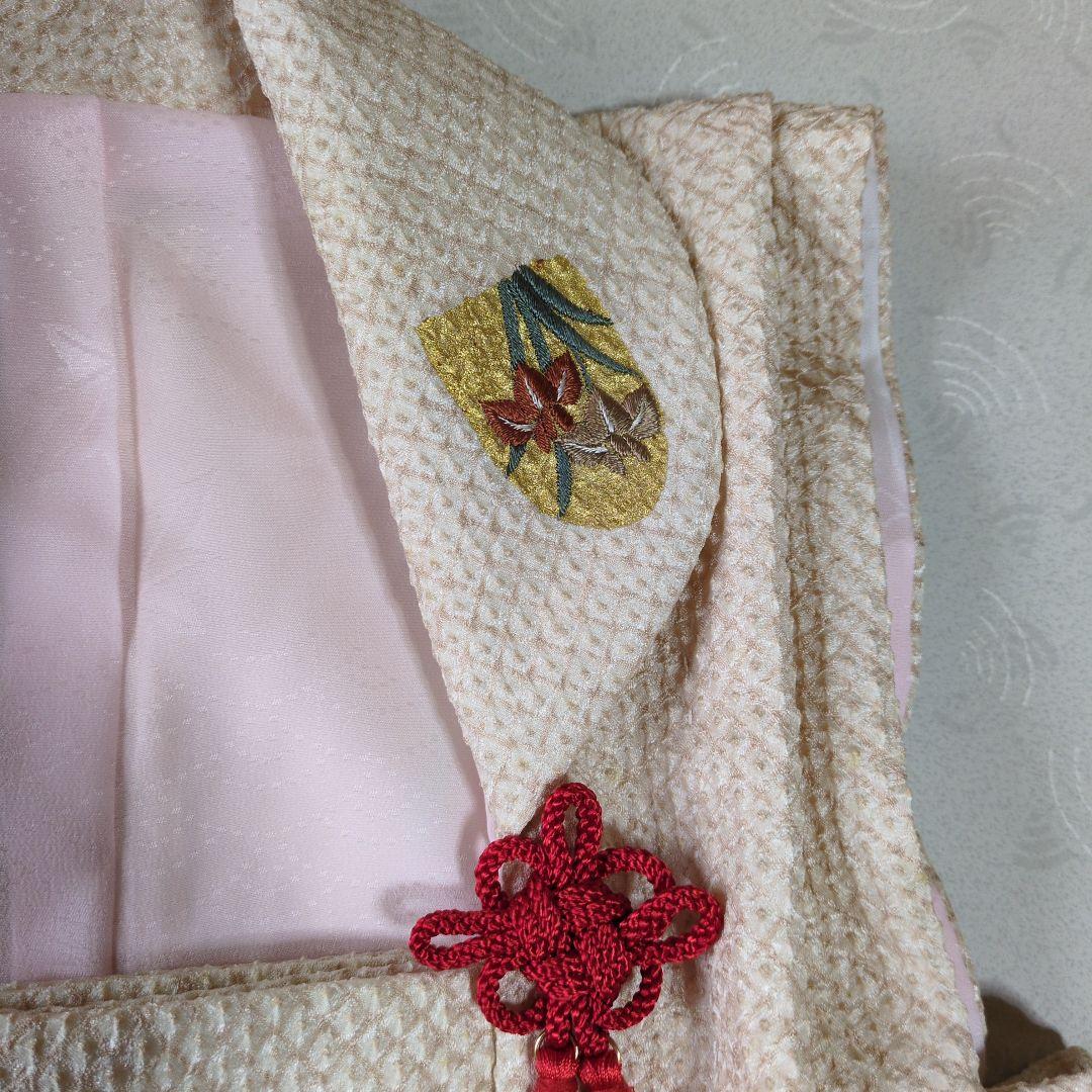 七五三３歳女の子正絹総絞り手縫いの被布(中綿無し）刺繍入り