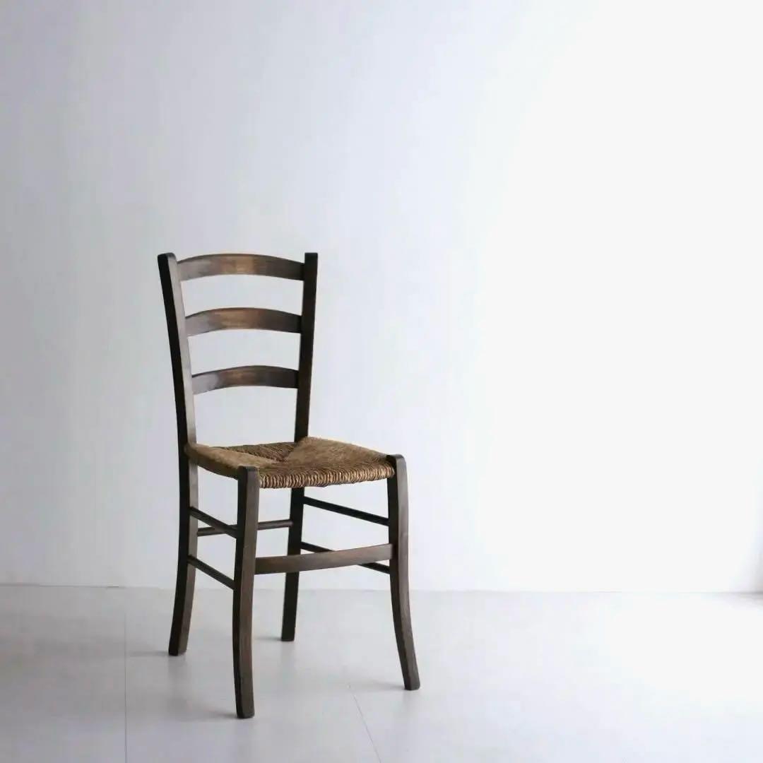 フランス　ラッシュ編みチェア　ダイニングチェア　アンティーク　ブロカント　古家具