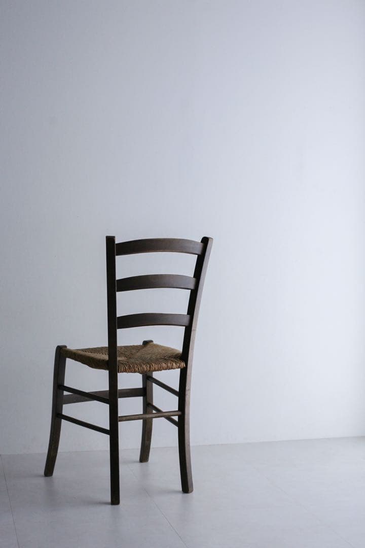 フランス　ラッシュ編みチェア　ダイニングチェア　アンティーク　ブロカント　古家具