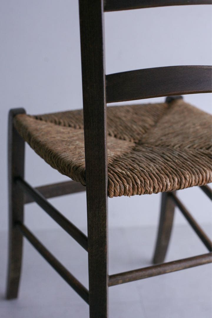 フランス　ラッシュ編みチェア　ダイニングチェア　アンティーク　ブロカント　古家具