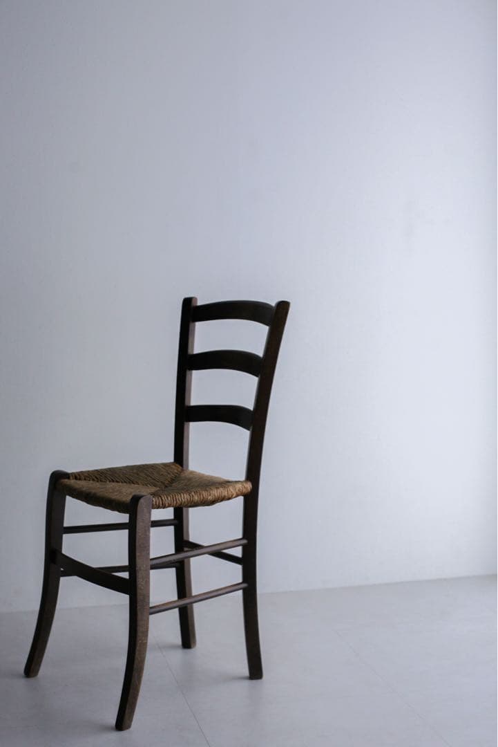 フランス　ラッシュ編みチェア　ダイニングチェア　アンティーク　ブロカント　古家具