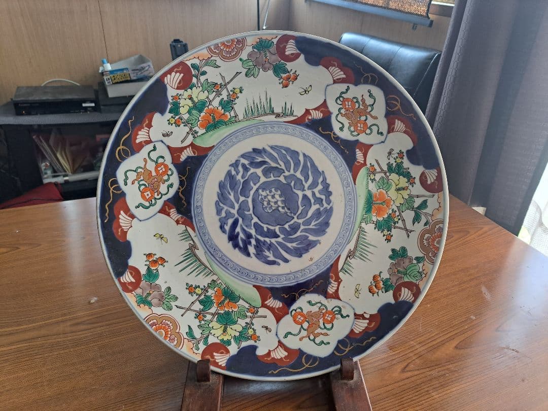 大型花柄陶磁器皿