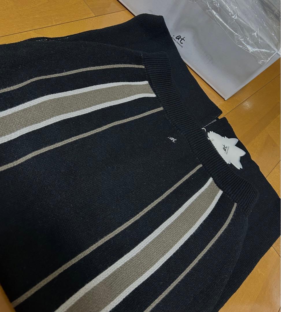 .at 高野洸 Stripe Jacquard Knit Long Skirt