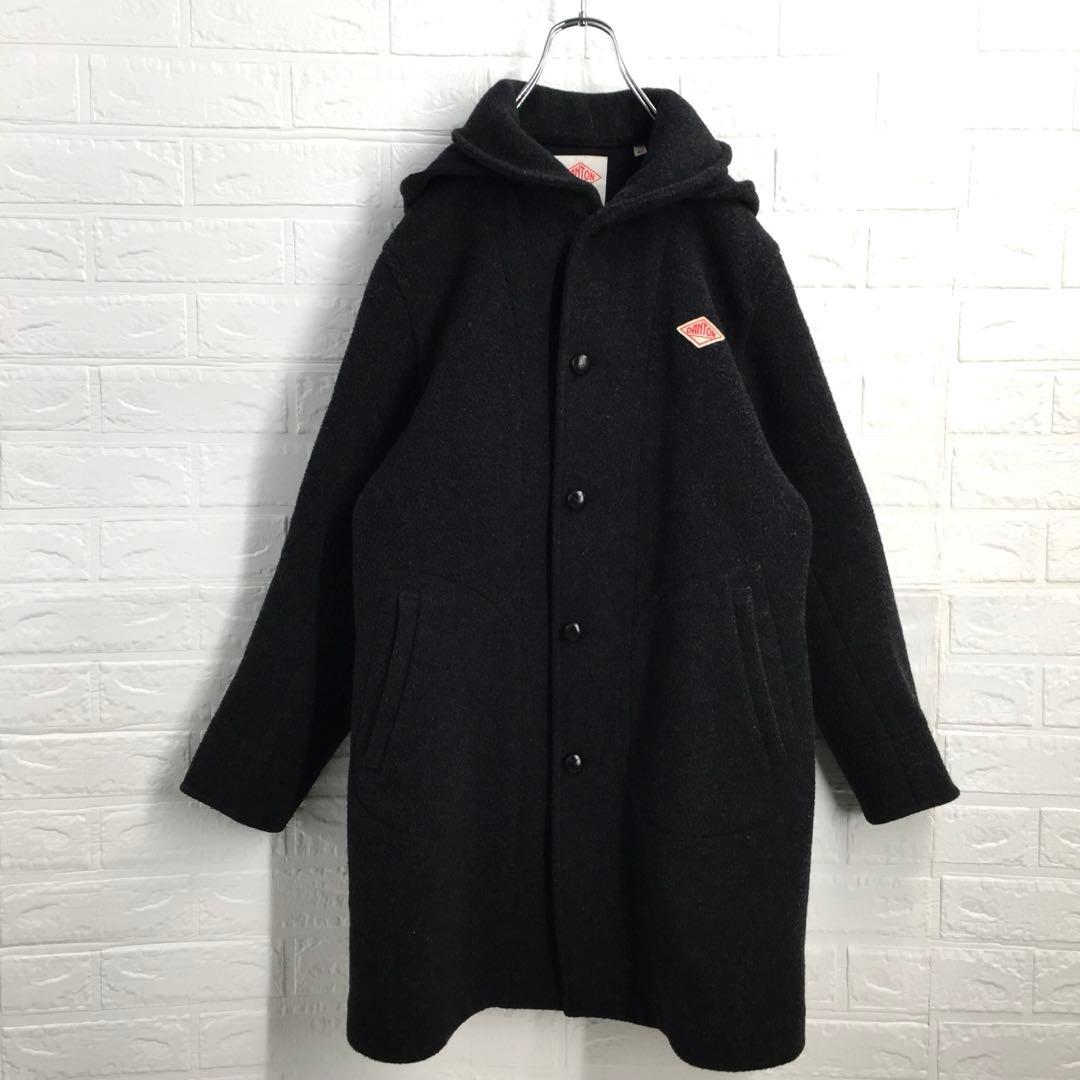 【人気サイズ40】DANTON ダントンウールモッサ 丸襟フード付 ロングコート