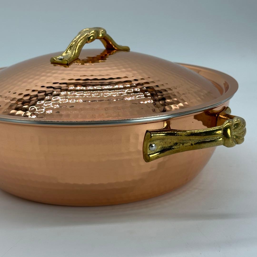 新品未使用 銅鍋 24cm 両手鍋 銅製 調理器具 キッチン用品 和銅楽 結び