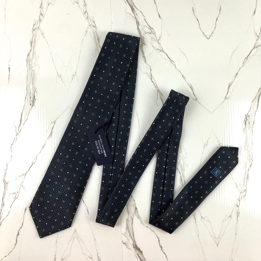 ももこ　未使用　現行　ルイヴィトン　ネクタイ　モノグラムテクスチャードドッ