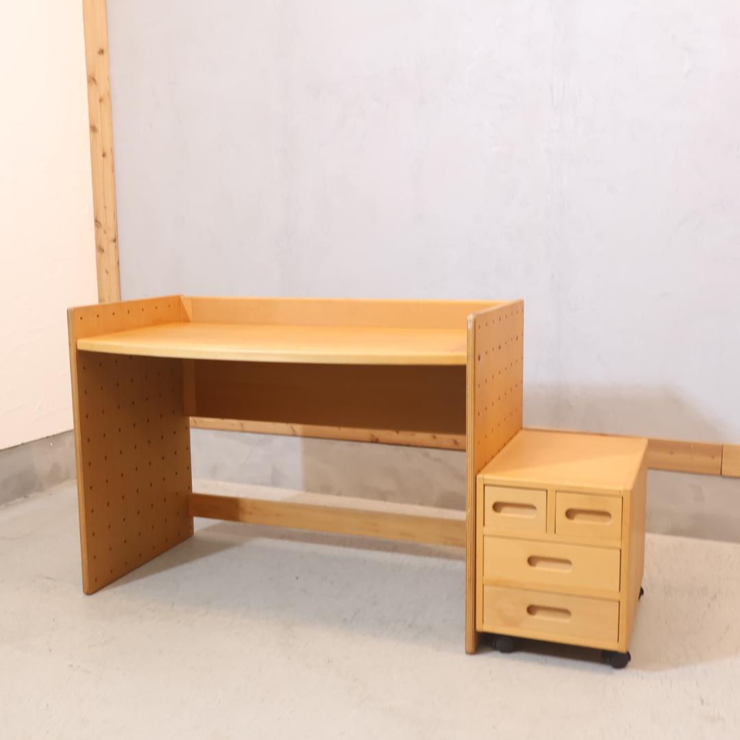 Formio フォルミオ 学習机&ワゴン パーソナルデスク ビーチ無垢材 北欧