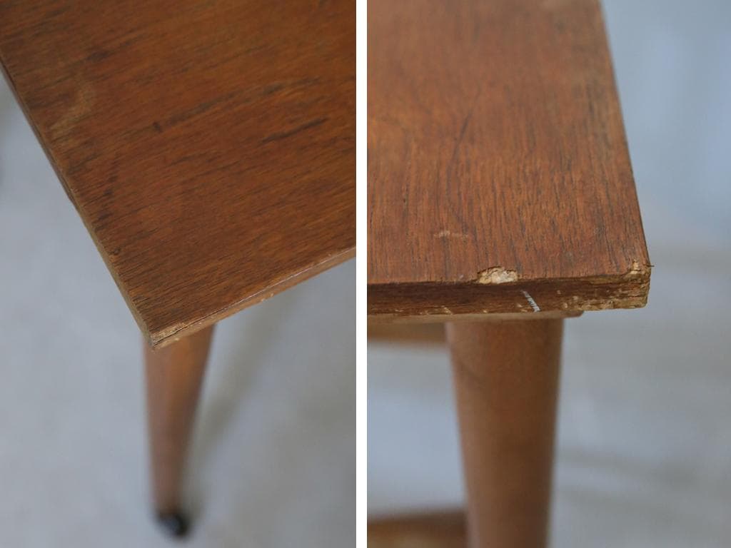 英国アンティーク木製ネストテーブル4台/収納式机/飾り棚(83-147)