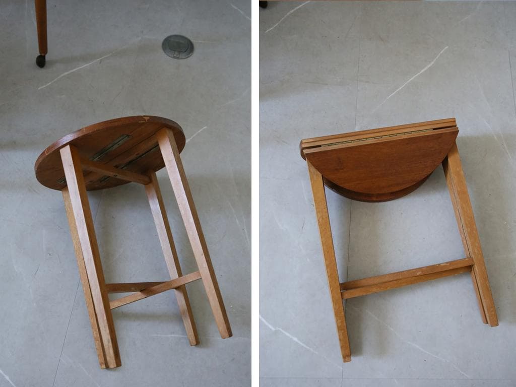 英国アンティーク木製ネストテーブル4台/収納式机/飾り棚(83-147)