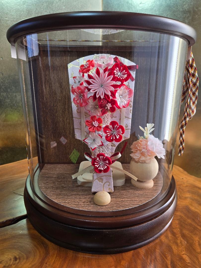 【一点限り】正月飾り　羽子板　ケース飾り　H58