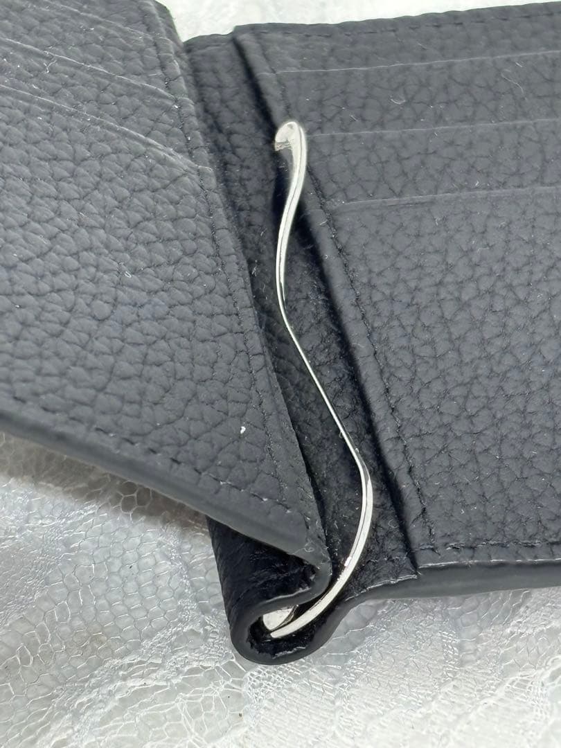 美品ボナベンチュラ ビルクリップケース付きシュリンクレザー　マネークリップ