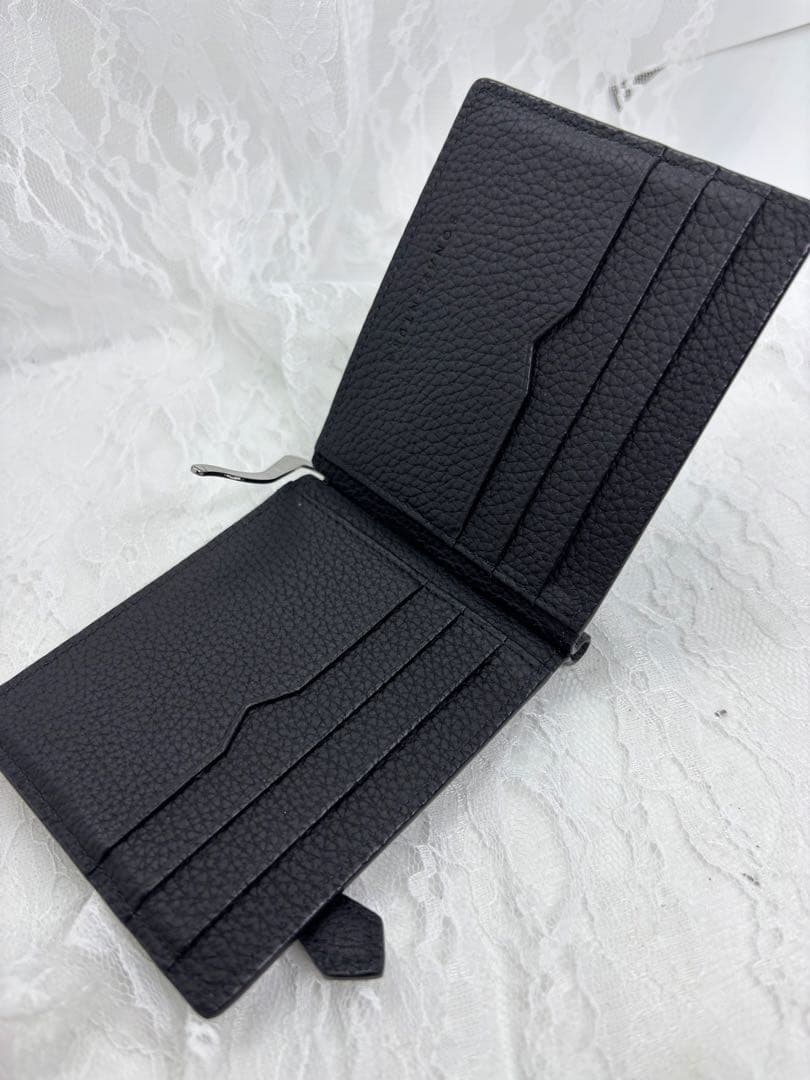 美品ボナベンチュラ ビルクリップケース付きシュリンクレザー　マネークリップ