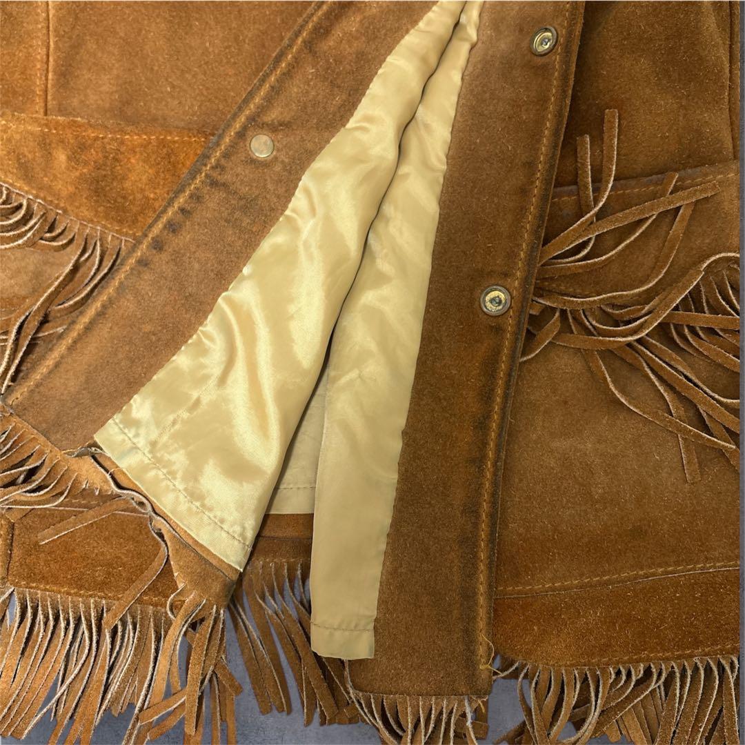 Schott WESTERN フリンジ スエードジャケット USA製 42 茶