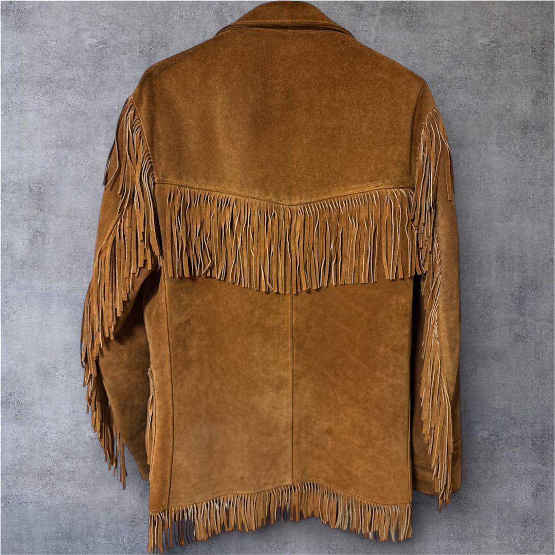 Schott WESTERN フリンジ スエードジャケット USA製 42 茶