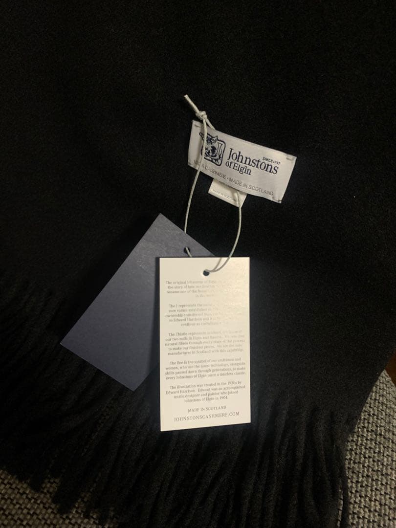 M*I様 ジョンストンズ スカーフブラック 大判ブラック カシミヤ ストール